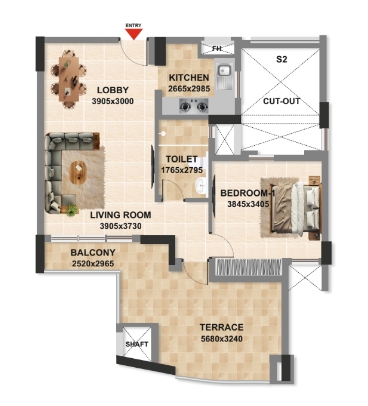 1 BHK Apartment (KC-B)