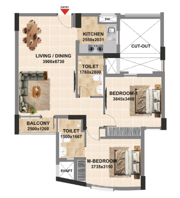 2 BHK Apartment (KC-B)